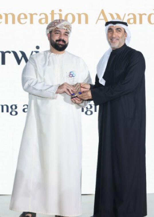 Ali Adnan Haider Darwish receiving the FBCG Next Generation Award